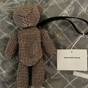 Alexander Wang beiress wristlet crystal mesh cognac